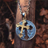 SILVER PENDANT PENDANT ONLY GENUINE CROSS STRAY COIN SILVER PENDANT