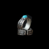 SILVER RING ADJUSTABLE VINTAGE TURQUOISE SILVER  RING