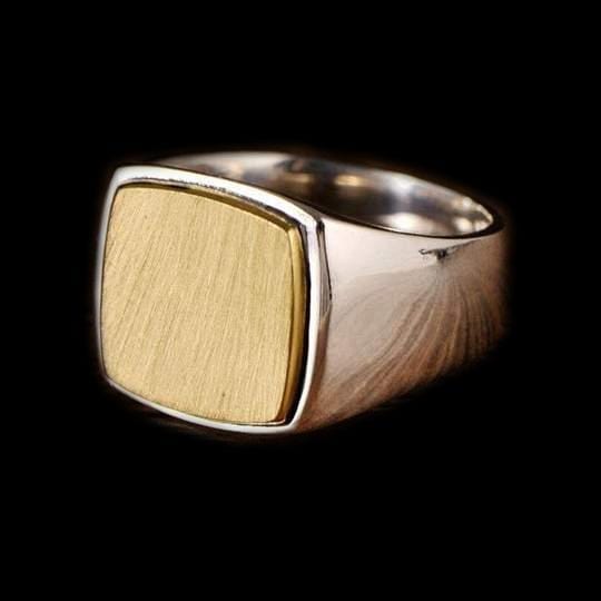 SILVER RING HAMMERED BRASS SILVER RING