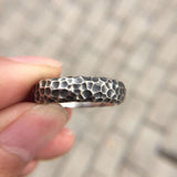 SILVER RING silver / 5 HANDMADE 22K GILT TEXTURED COUPLE RING