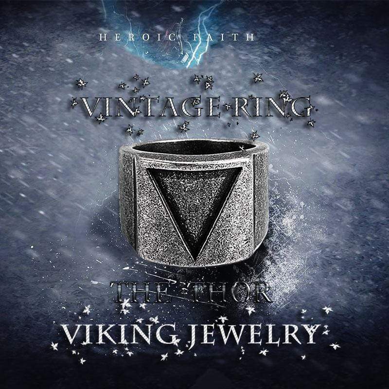 STAINLESS STEEL 7 / A VIKING TRIANGLE STAINLESS STEEL RING