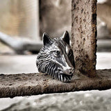 STAINLESS STEEL 7 VIKING NORDIC GIANT WOLF RING