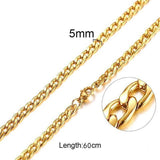 STAINLESS STEEL Chains GOLD / 5mm / 60cm SOLID CURB CHAIN STAINLESS STEEL CHAIN