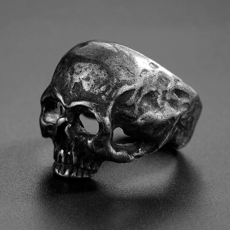STAINLESS STEEL MOTORCYCLE SKULL GOTHIC RING