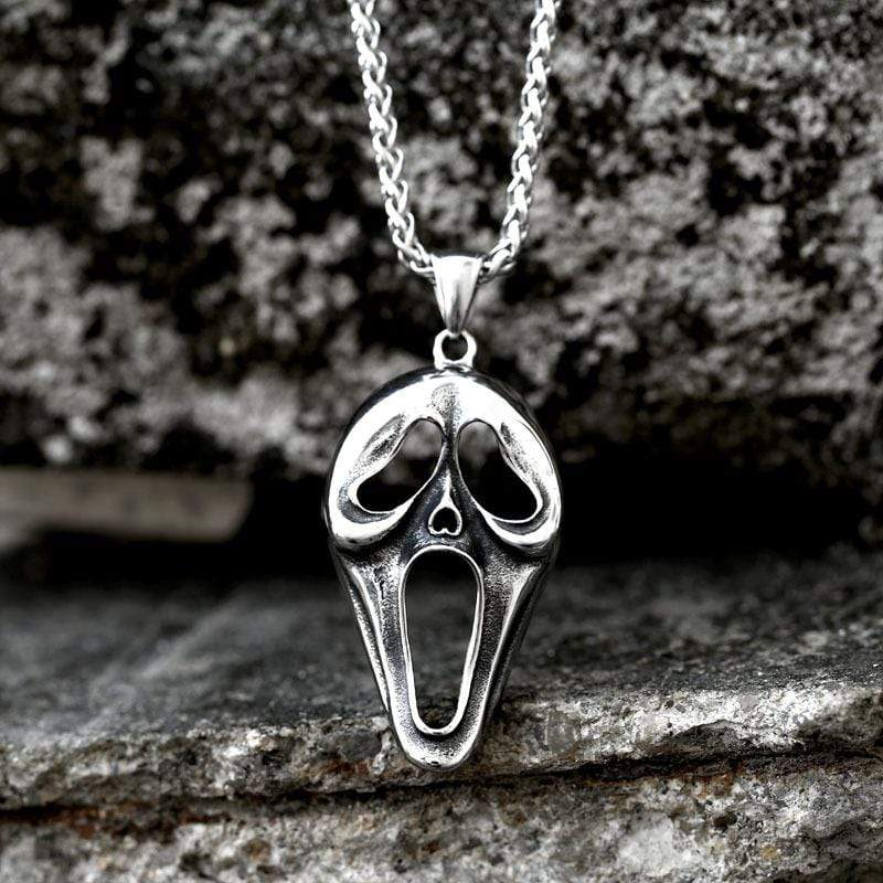 STAINLESS STEEL NECKLACE Pendant Only DEFORMED SKULL FACE STAINLESS STEEL PENDANT