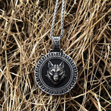 STAINLESS STEEL NECKLACE Pendant Only VIKING COLD WOLF HEAD PENDANT