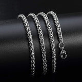 STAINLESS STEEL NECKLACE With 3mm*60cm Cable Chain BLUE SANDSTONE STAINLESS STEEL NECKLACE
