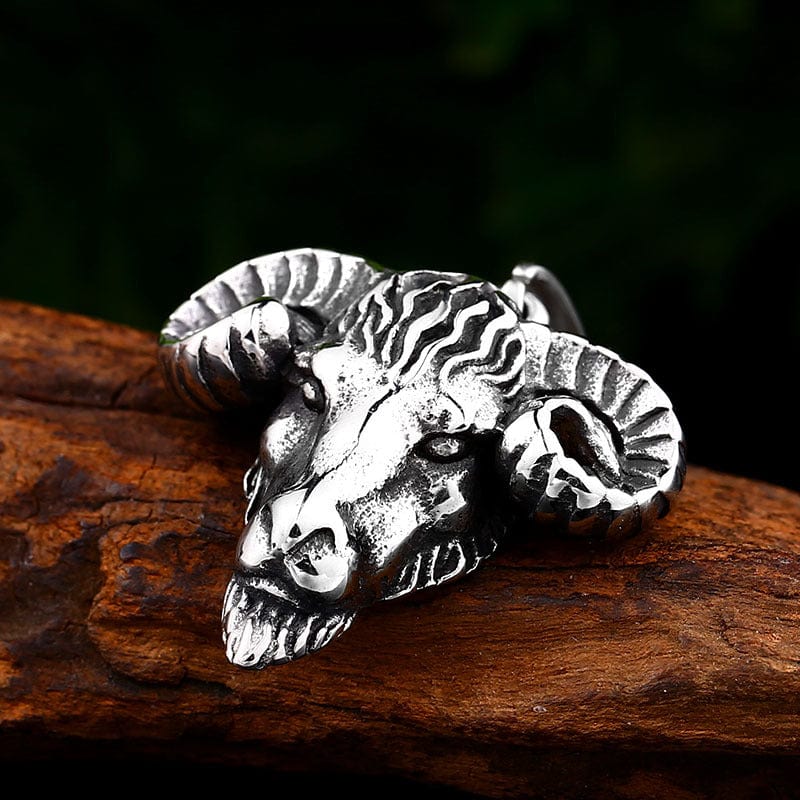 STAINLESS STEEL PENDANT Pendant Only IRON WARRIOR SHEEP'S HEAD STAINLESS STEEL PENDANT