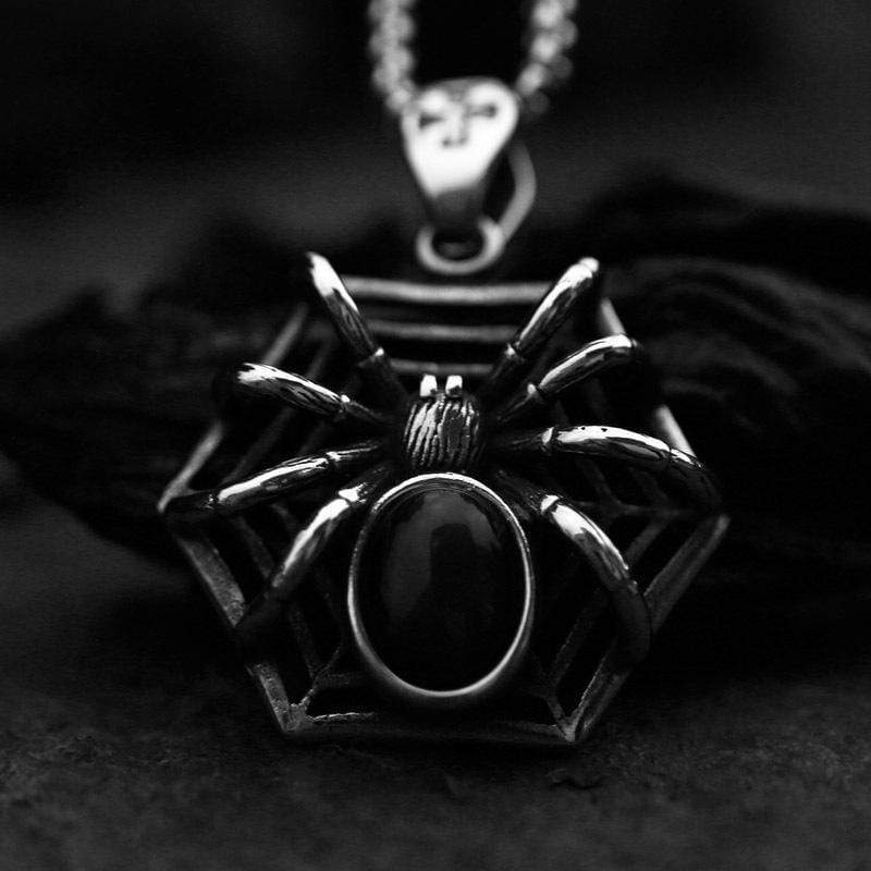 STAINLESS STEEL PENDANT Pendant Only VINTAGE SPIDER WEB STAINLESS STEEL PENDANT