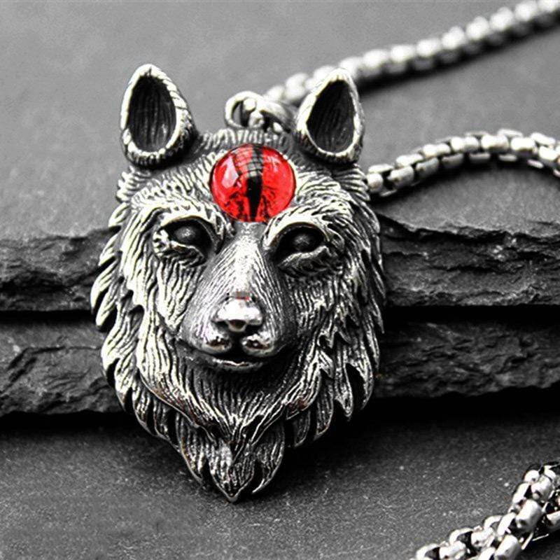 STAINLESS STEEL PENDANT Pendant Only WOLF HEAD STAINLESS STEEL PENDANT