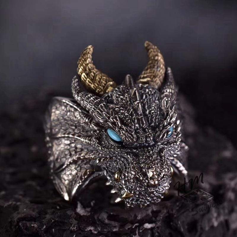 STAINLESS STEEL RING 7 / B RETRO ABYSSAL DRAGON STAINLESS STEEL RING