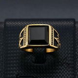 STAINLESS STEEL RING 7 / GOLD VINTAGE AG STAINLESS STEEL RING