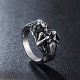 STAINLESS STEEL RING 7 GOTHIC VINTAGE OPEN YOUR HEART STAINLESS STEEL RING