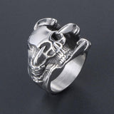 STAINLESS STEEL RING 7 PUNK SKULL CLAW STAINLESS STEEL RING