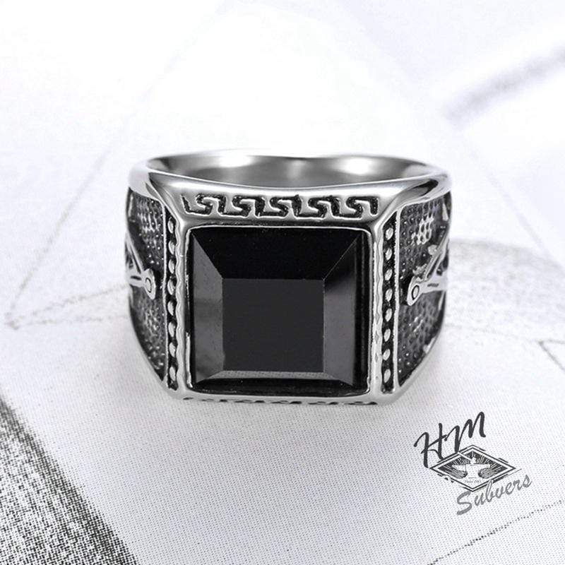 STAINLESS STEEL RING 7 / SILVER VINTAGE AG STAINLESS STEEL RING