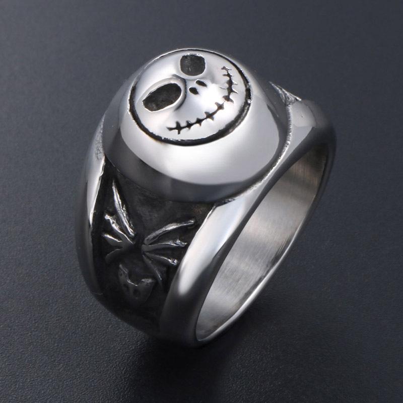 STAINLESS STEEL RING 8 GHOST HEAD STAINLESS STEEL RING