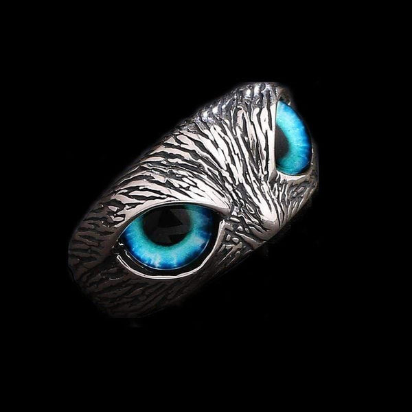 STAINLESS STEEL RING ADJUSTABLE PUNK OWL STAINLESS STEEL RING