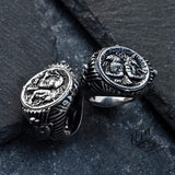 STAINLESS STEEL RING ANCIENT EGYPTIAN PHARAOH STAINLESS STEEL RING