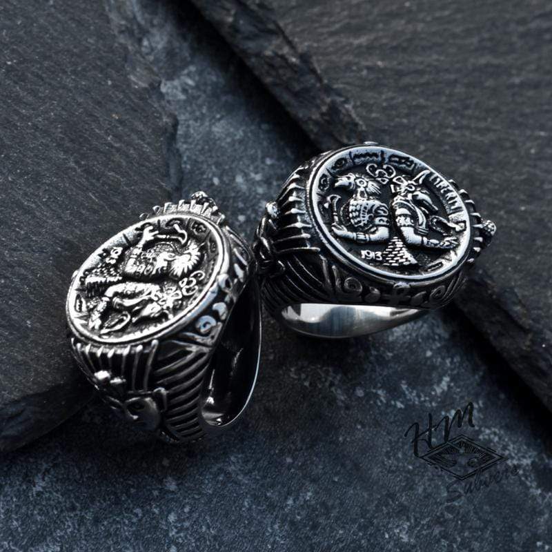 STAINLESS STEEL RING ANCIENT EGYPTIAN PHARAOH STAINLESS STEEL RING