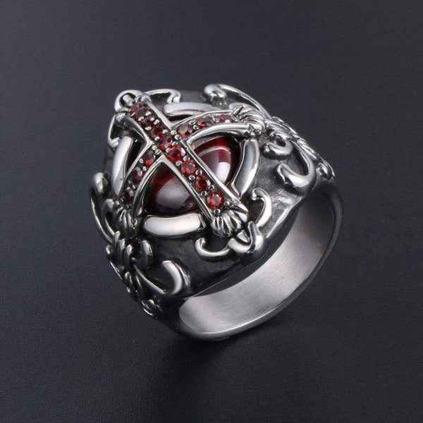 STAINLESS STEEL RING CROSS NOBLE PERSONALIZED STAINLESS STEEL RING