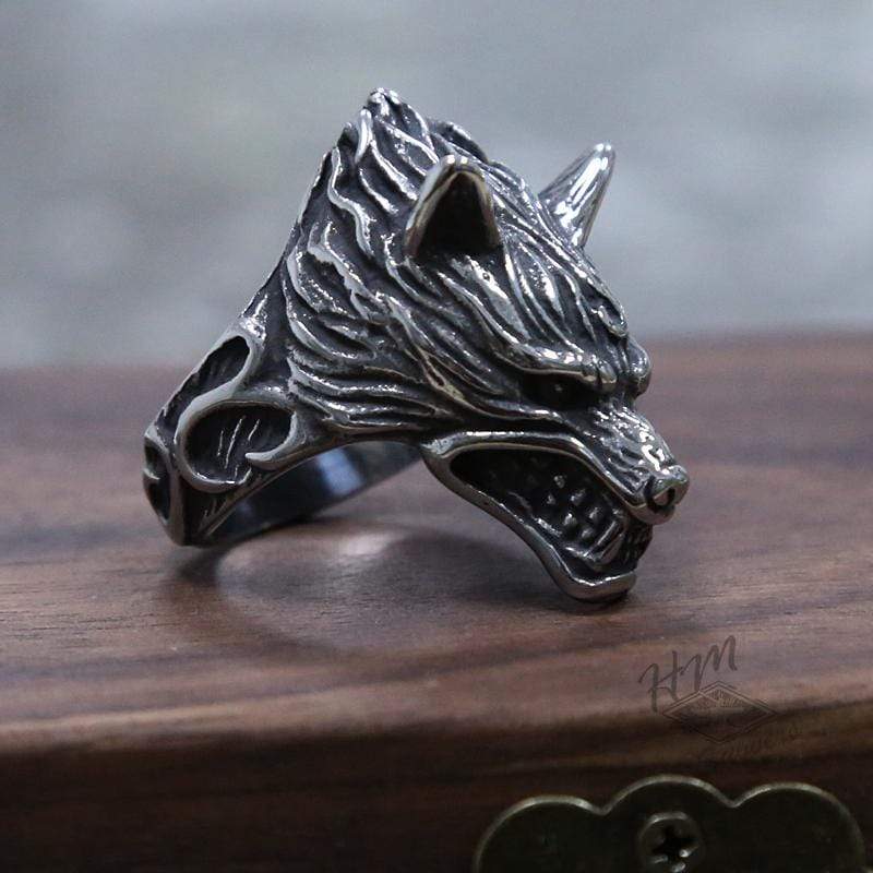 STAINLESS STEEL RING FIERCE WOLF STAINLESS STEEL RING