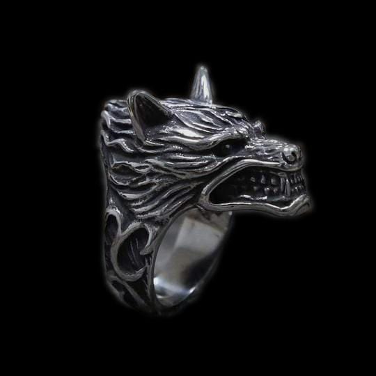 STAINLESS STEEL RING FIERCE WOLF STAINLESS STEEL RING