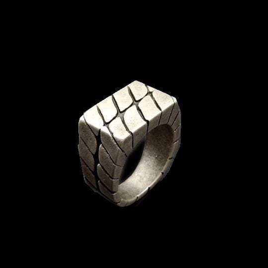 STAINLESS STEEL RING GEOMETRIC SQUARE STRIPED STAINLESS STEEL RING