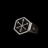 STAINLESS STEEL RING HEXAGON ARROWS STAINLESS STEEL RING