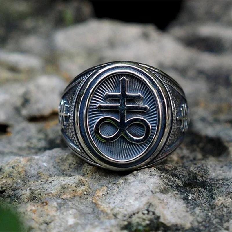 STAINLESS STEEL RING LEVIATHAN CROSS STAINLESS STEEL RING