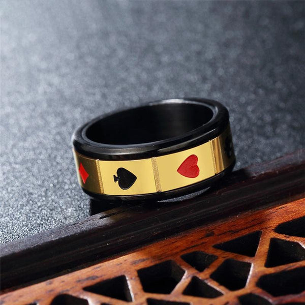 STAINLESS STEEL RING MAGICIAN POKER STAINLESS STEEL RING