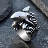 STAINLESS STEEL RING PUNK SHARK STAINLESS STEEL NECKLACE