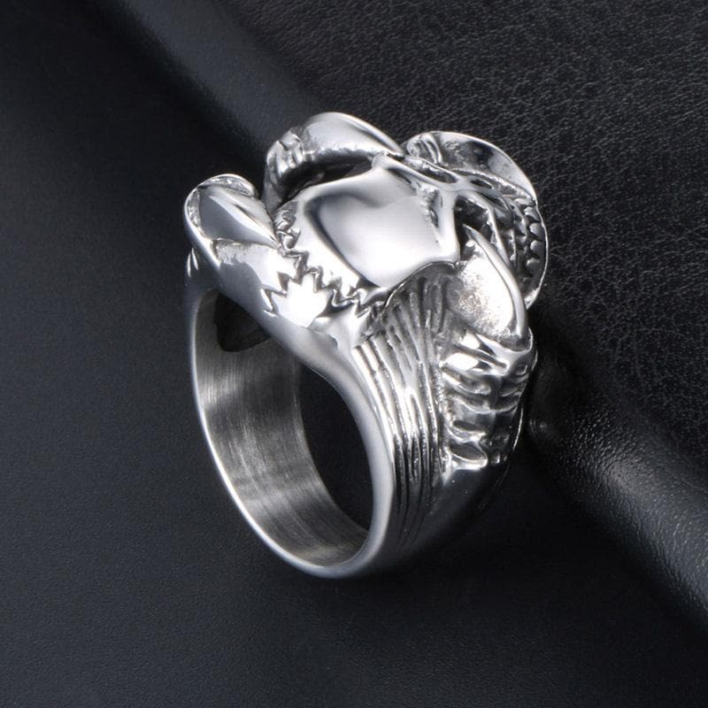 STAINLESS STEEL RING PUNK SKULL CLAW STAINLESS STEEL RING
