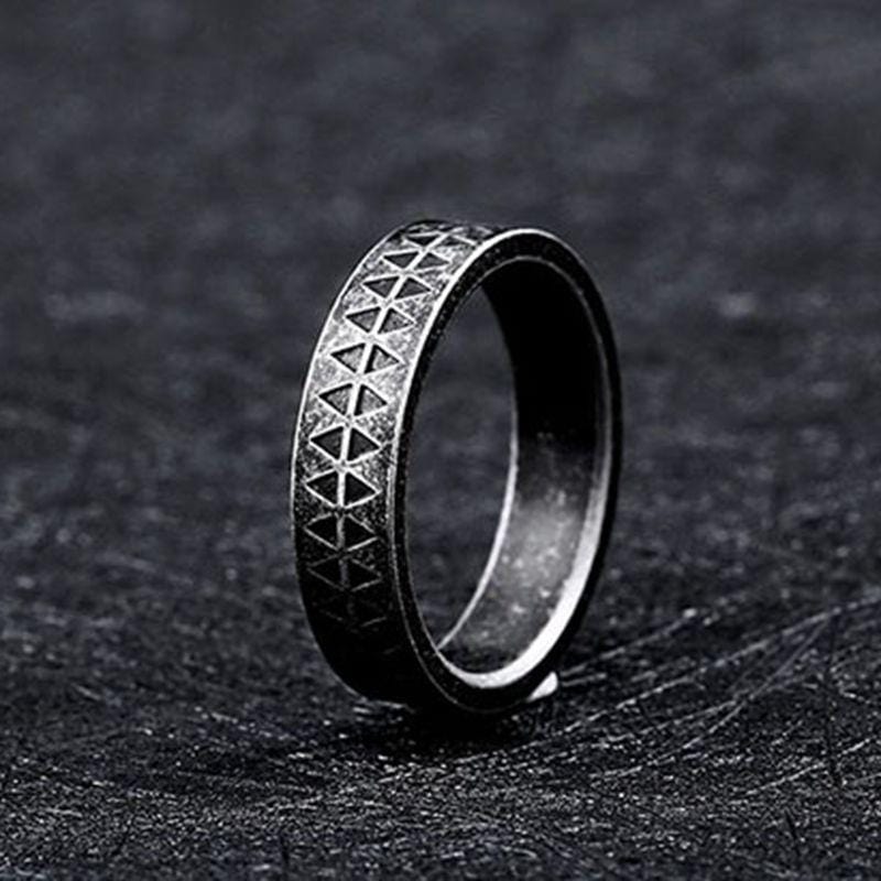 STAINLESS STEEL RING SAWTOOTH PATTERN STAINLESS STEEL RING