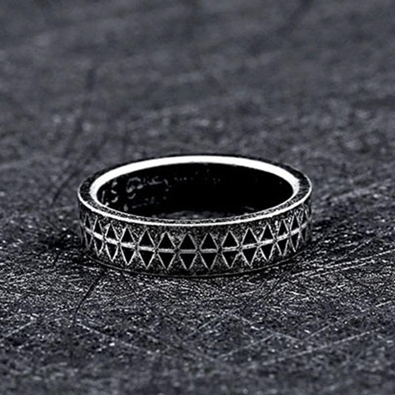 STAINLESS STEEL RING SAWTOOTH PATTERN STAINLESS STEEL RING