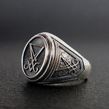 STAINLESS STEEL RING SIGIL OF LUCIFER STAINLESS STEEL RING