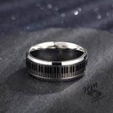 STAINLESS STEEL RING SILVER KEYS ROTATABLE RING