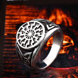 STAINLESS STEEL RING VIKING CARVED STAINLESS STEEL RING