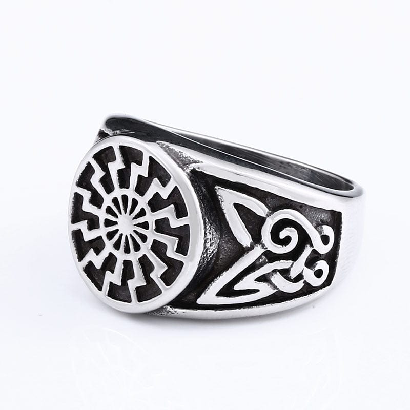 STAINLESS STEEL RING VIKING CARVED STAINLESS STEEL RING