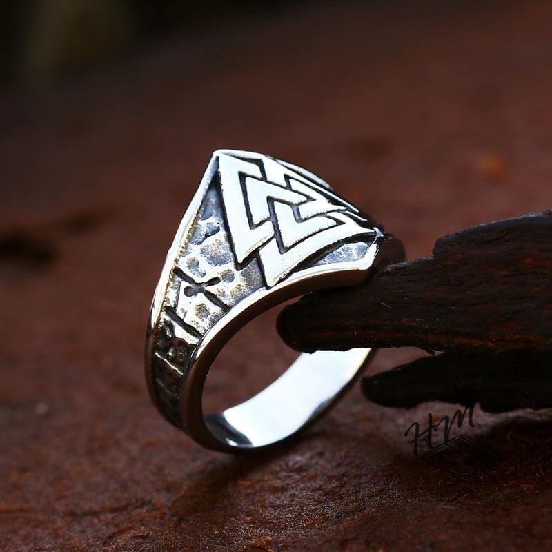 STAINLESS STEEL RING VIKING STACKING TRIANGLE STAINLESS STEEL RING
