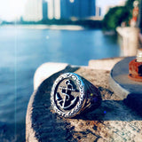 STAINLESS STEEL RING VINTAGE BOAT ANCHOR STAINLESS STEEL RING