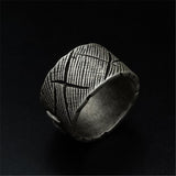 STAINLESS STEEL RING VINTAGE MEN'S PATCHWORK PATCH RING