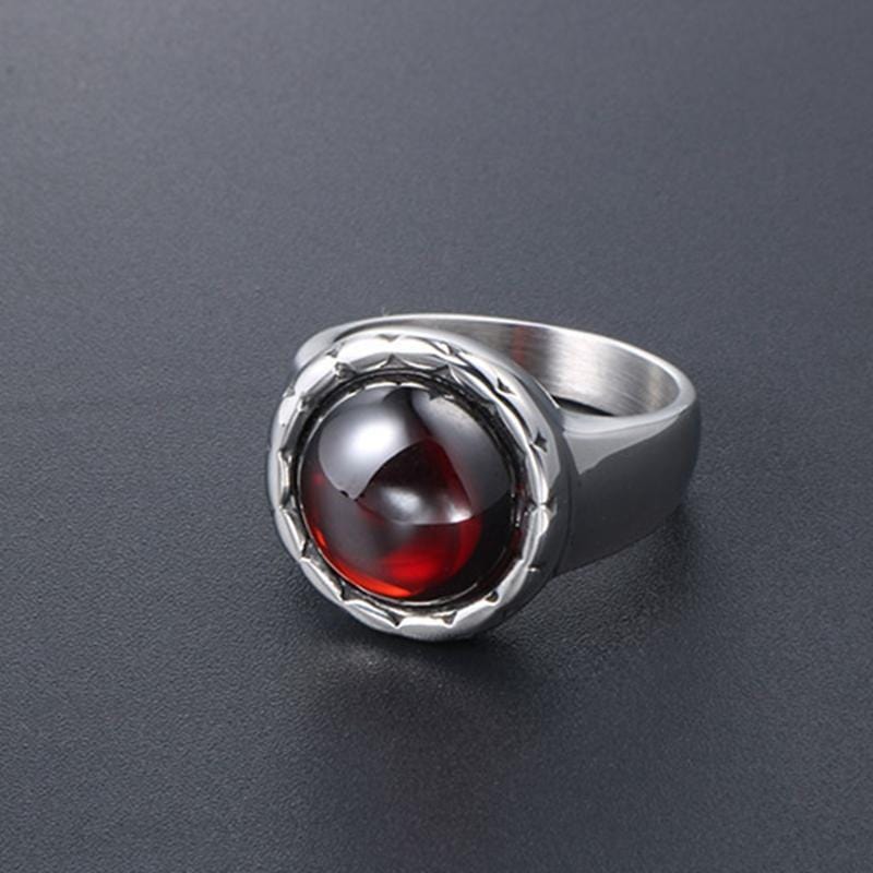 STAINLESS STEEL RING VINTAGE SPARKLING BLUE SANDSTONE STAINLEE STEEL RING