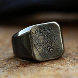 STAINLESS STEEL RING VINTAGE TWO-HEADED HOLY BIRD STAINLESS STEEL RING