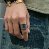 STAINLESS STEEL VIKING TRIANGLE STAINLESS STEEL RING